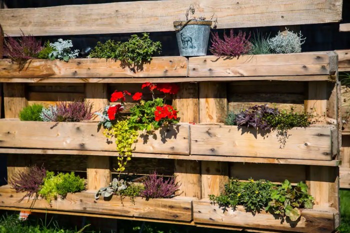 Vertical pallet gardens