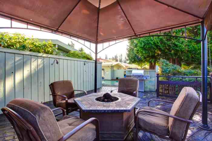 Can you have a firepit under a gazebo