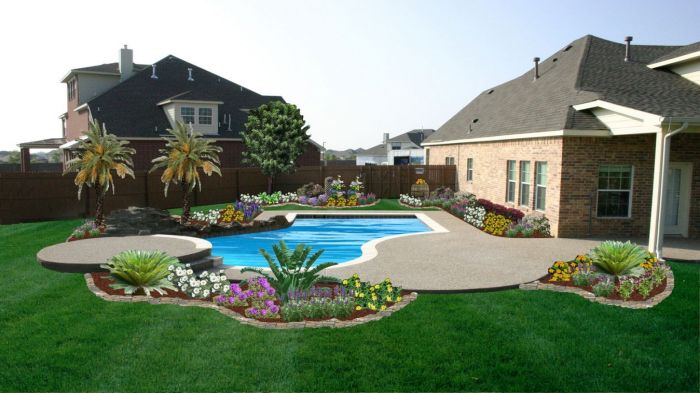 Landscaping swimming pools pool plants low maintenance bushes